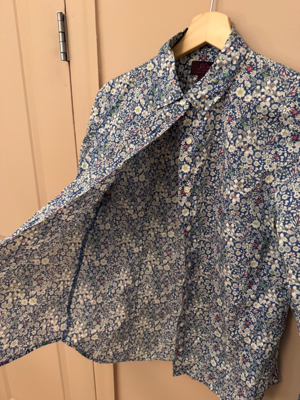 Rare Jcrew Libtery London Blue Floral Cotton Button Down Size 4